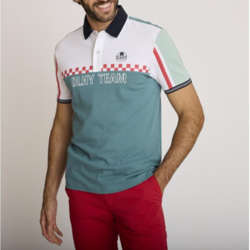 Polo brodé racing vert LEMARKAB