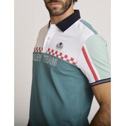 Polo brodé racing vert LEMARKAB