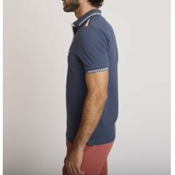 Polo coton brodé bleu encre LEMENTAR