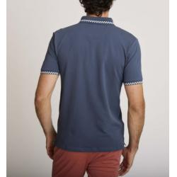 Polo coton brodé bleu encre LEMENTAR