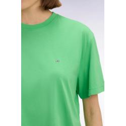 T-shirt à manches courtes en lyocell et coton vert coupe oversized