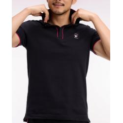 Polo à manches courtes en coton noir New Zealand