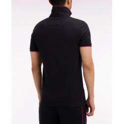Polo à manches courtes en coton noir New Zealand