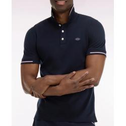 Polo à manches courtes en piqué coton marine