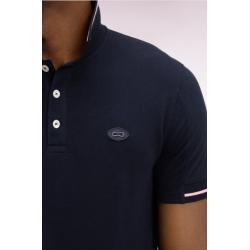 Polo à manches courtes en piqué coton marine