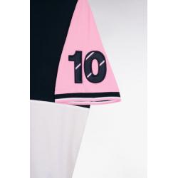 Polo à manches courtes XV de France en coton rose à découpes cadran