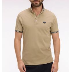 Polo à manches courtes en coton beige