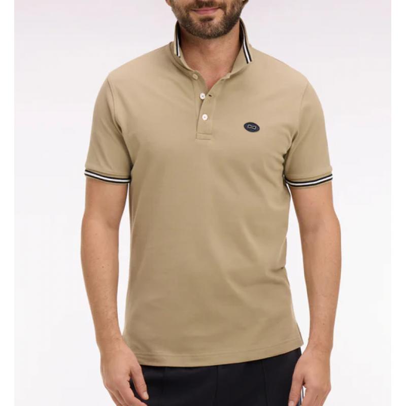 Polo à manches courtes en coton beige