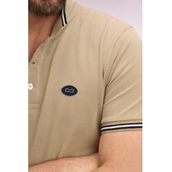 Polo à manches courtes en coton beige