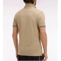 Polo à manches courtes en coton beige