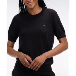 Pull à manches courtes noir coupe regular