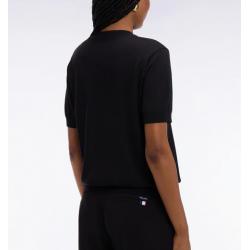 Pull à manches courtes noir coupe regular