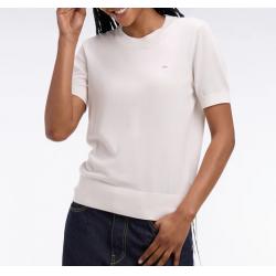 Pull à manches courtes blanc coupe regular