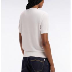 Pull à manches courtes blanc coupe regular