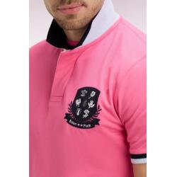 Polo à manches courtes 6 Nations en piqué coton rose