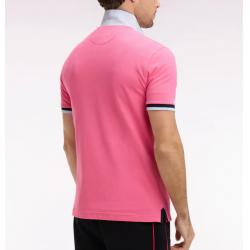 Polo à manches courtes 6 Nations en piqué coton rose