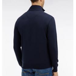 Pull bleu marine à col camionneur en coton