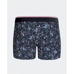 Boxer en jersey de coton stretch marine à imprimé floral
