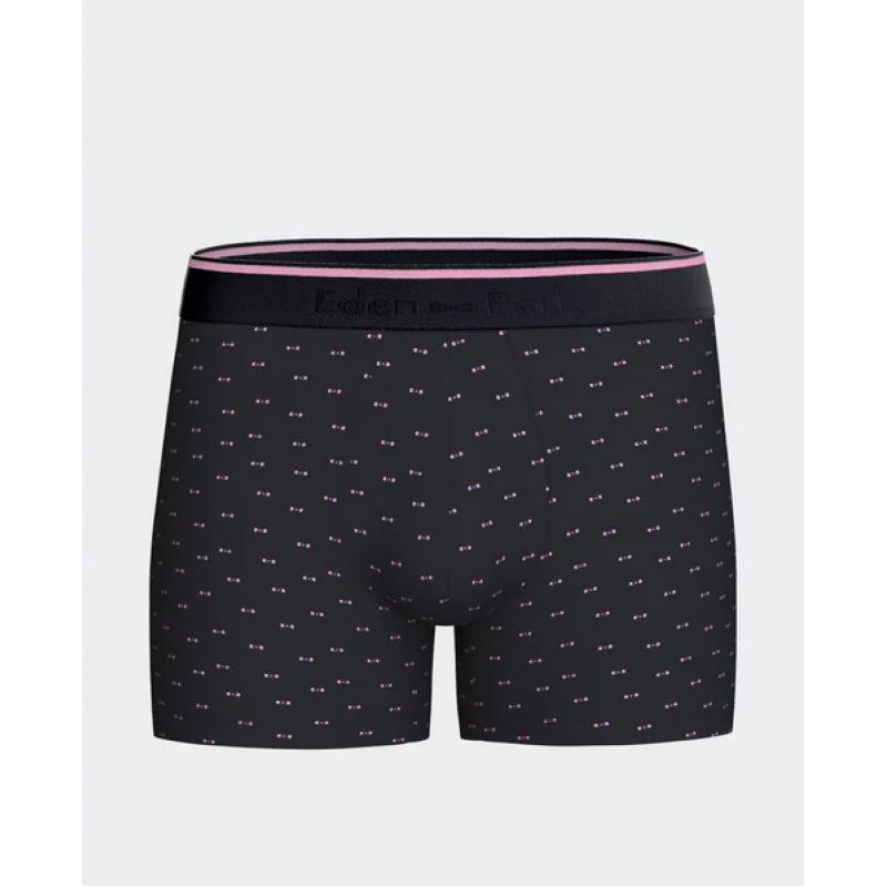 Boxer en jersey de coton stretch marine à micromotifs nœuds papillon