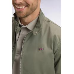 Blouson à col motard en nylon kaki