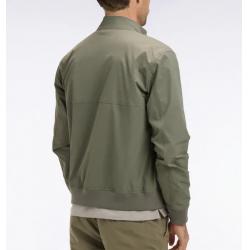 Blouson à col motard en nylon kaki