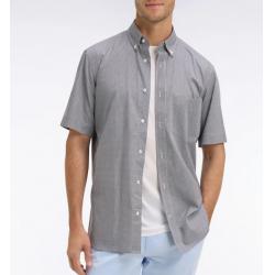 Chemise à manches courtes en coton à carreaux Vichy marine