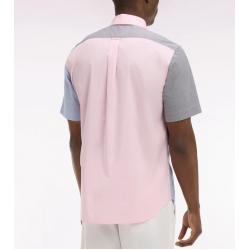 Chemise à manches courtes en popeline de coton Vichy