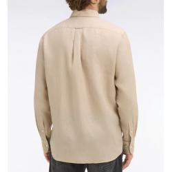 Chemise beige en lin coupe droite
