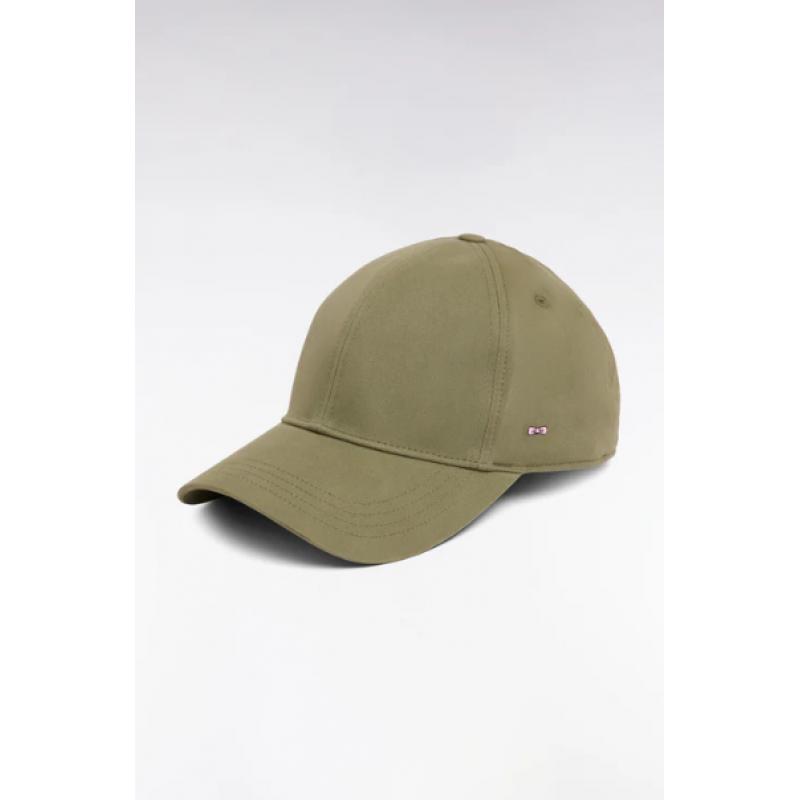 Casquette beige en twill de coton stretch