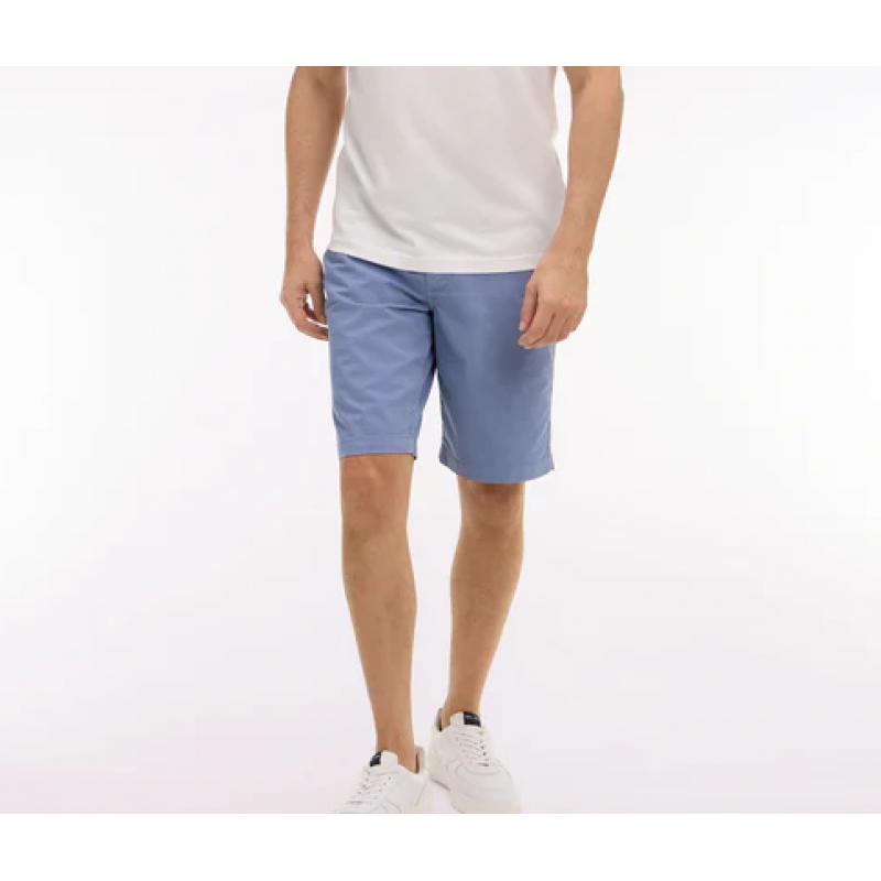 Bermuda chino en gabardine stretch bleu