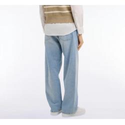 Jean en denim bleached coupe droite et large