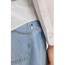 Jean en denim bleached coupe droite et large