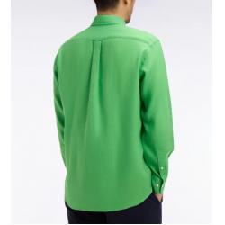 Chemise vert en lin coupe droite