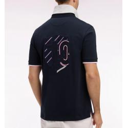 Maillot à manches courtes XV de France en coton marine brodé coupe Regular