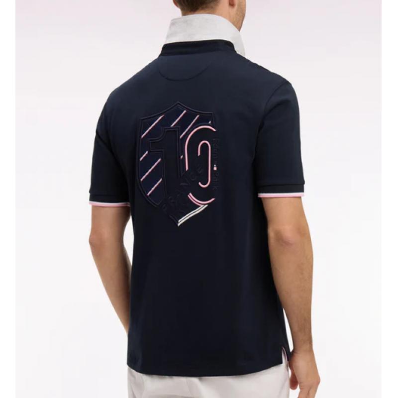 Maillot à manches courtes XV de France en coton marine brodé coupe Regular