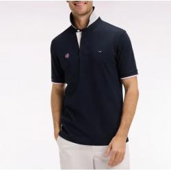 Maillot à manches courtes XV de France en coton marine brodé coupe Regular