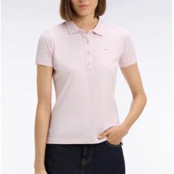 Polo à manches courtes en coton stretch rose