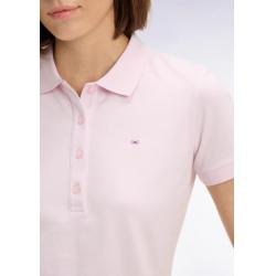 Polo à manches courtes en coton stretch rose