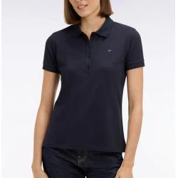 Polo à manches courtes en coton stretch marine