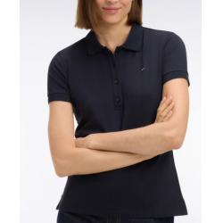 Polo à manches courtes en coton stretch marine