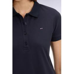 Polo à manches courtes en coton stretch marine