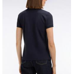 Polo à manches courtes en coton stretch marine
