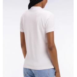 Polo à manches courtes en coton stretch blanc