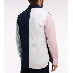 Chemise en coton colorblock coupe regular
