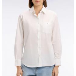 Chemise en popeline de coton blanche coupe slim