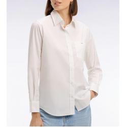 Chemise en popeline de coton blanche coupe slim