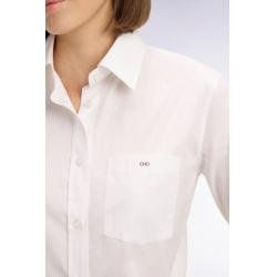 Chemise en popeline de coton blanche coupe slim