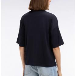 Maillot à manches courtes en coton Pima marine coupe relaxed
