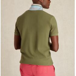 Polo Vert Romarin Pibo à Détails Bicolore