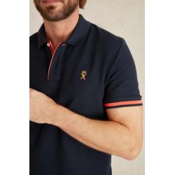 Polo Navy Phuoc à Détails Fluo